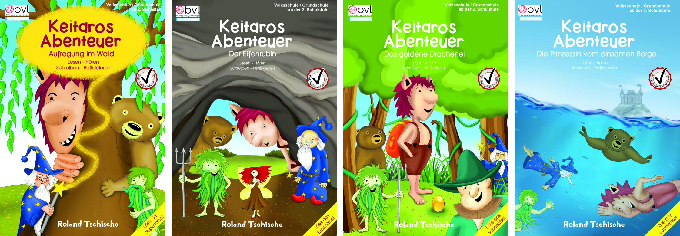 Die vier Bände der Reihe Keitaros Abenteuer
